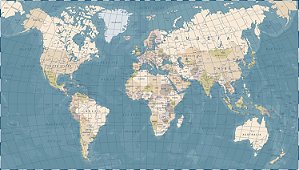Papel de Parede Mapas - Mapa Mundi - KPMAPA00005 - Vinílico