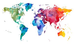 Papel de Parede Mapas - Mapa Mundi - KPMAPA00010 - Vinílico