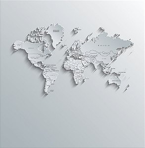 Papel de Parede Mapas - Mapa Mundi - KPMAPA00012 - Vinílico