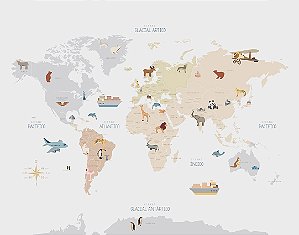 Papel de Parede Mapas Infantis - Infantil - KPMIN001 - Vinílico