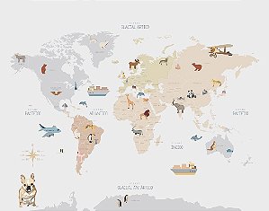 Papel de Parede Mapas Infantis - Infantil - KPMIN001 - Vinílico