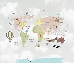 Papel de Parede Mapas Infantis - Infantil - KPMIN002 - Vinílico
