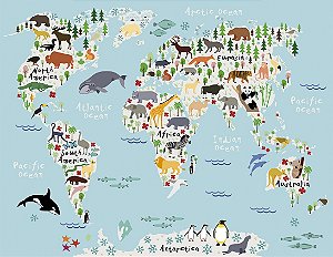 Papel de Parede Mapas Infantis - Infantil - KPMIN003 - Vinílico