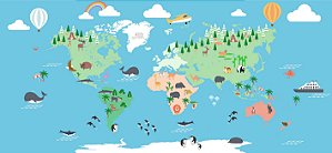 Papel de Parede Mapas Infantis - Infantil - KPMIN013 - Vinílico