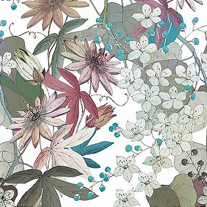 Papel de Parede Capri 1838 - Folhas e Flores - 190613102 - Vinílico