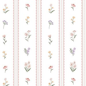 Papel de Parede Xadrezia - Folhas e Flores - XP096 - Vinílico