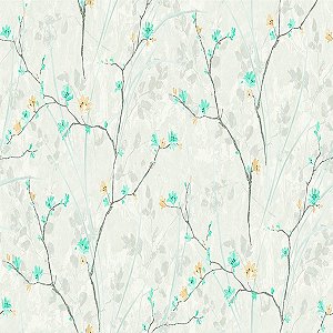Papel de Parede Vince - Folhas e Flores - V1011-47 - Vinílico