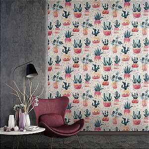 Papel de Parede Leyla - Folhas e Flores  - 81652 - Vinílico