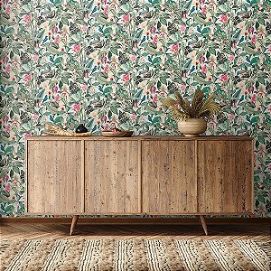Papel de Parede Leyla - Folhas e Flores  - 81684 - Vinílico