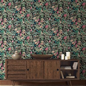 Papel de Parede Leyla - Folhas e Flores  - 81685 - Vinílico