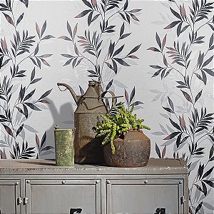 Papel de Parede Leyla - Folhas e Flores  - 82458 - Vinílico