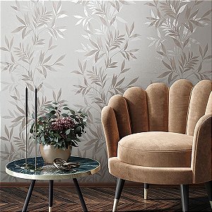 Papel de Parede Leyla - Folhas e Flores  - 82459 - Vinílico