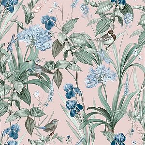 Papel de Parede Le Jardin - Folhas e Flores - M64703 - Non-Woven (TNT)