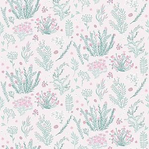 Papel de Parede Petit - Folhas e Flores - A90603 - Non-Woven (TNT)