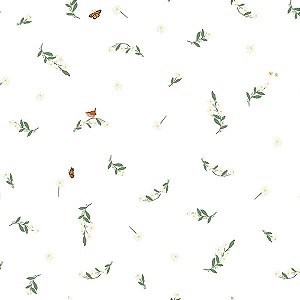 Papel de Parede Passeio no Campo - Folhas e Flores - 602261 - Vinílico