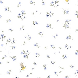 Papel de Parede Passeio no Campo - Folhas e Flores - 602353 - Vinílico