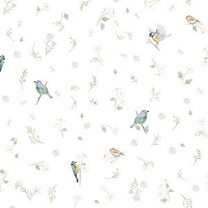 Papel de Parede Passeio no Campo - Folhas e Flores - 602445 - Vinílico