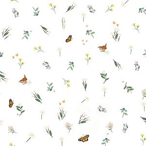 Papel de Parede Passeio no Campo - Folhas e Flores - 602520 - Vinílico