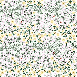 Papel de Parede Passeio no Campo - Folhas e Flores - 602582 - Vinílico