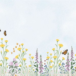 Papel de Parede Passeio no Campo - Folhas e Flores - 602735 - Vinílico