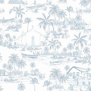 Papel de Parede Brisa do Mar - Toile de Jouy - BDM-01 - Vinílico
