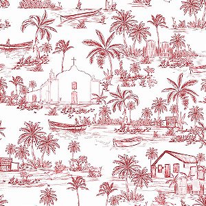 Papel de Parede Brisa do Mar - Toile de Jouy - BDM-10 - Vinílico