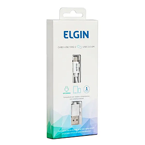 Cabo de Carregador Celular USB Tipo C Com 1 Metro Elgin