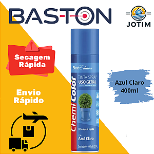 Tinta Spray Uso Geral Azul Claro Baston 400ml Secagem Rápida