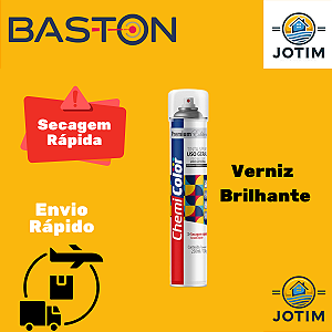 Tinta Spray Uso Geral Verniz Brilhante Baston 250ml