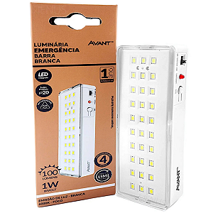 Luminária De Emergência 1,0W 6000K Branca 30 LEDS