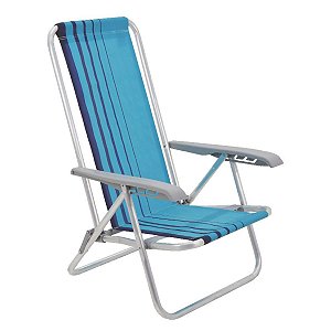 Cadeira de Praia Reclinável Tramontina Bali Azul