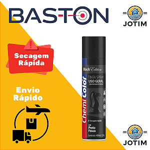 Tinta Spray Uso Geral Preto Fosco 400ML BASTON U.G