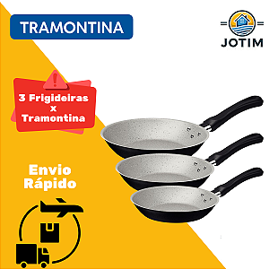 Jogo 3 Frigideiras Alumínio Caribe Chumbo Tramontina
