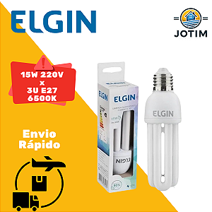 Lâmpada Eletrônica Compacta 3U E27 6500K 15W 220V Elgin