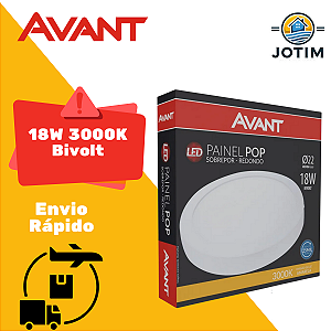 Plafon LED Redondo de Embutir 18W 3000K Bivolt Avant