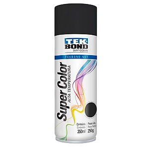 Tinta Spray Alta Temperatura Preto Fosco 350ml Tekbond