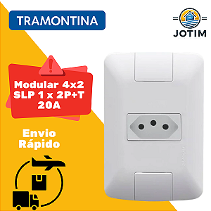 Conjunto Embutir Modular 4x2 SLP Tomada 1 Simples 2P+T 20A