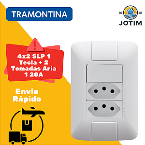 Conjunto Embutir Modular 1 Interruptor + 2 Tomadas Aria 20A