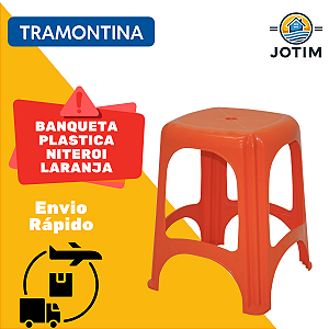 Banqueta Plástica Niterói Laranja Tramontina Delta