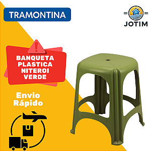 Banqueta Plástica Niterói Verde Tramontina Delta