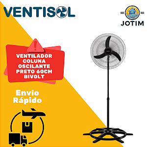 Ventilador de Coluna Oscilante Ventisol 60cm Bivolt Preto