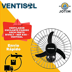 Ventilador de Parede Ventisol 50cm Preto Bivolt