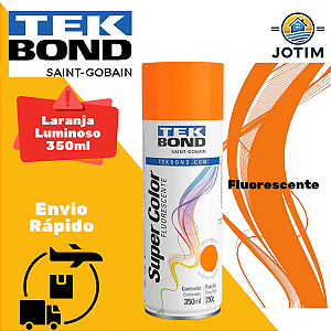 Tinta Spray Luminosa Laranja Fluorescente 350ml Tekbond
