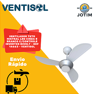 Ventilador de Teto Ventisol Mistral LED Inverter Cinza