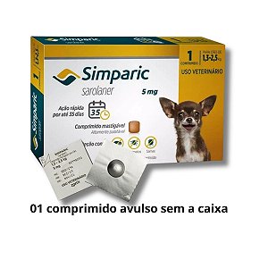 Simparic Antipulgas Carrapatos Cães 1,3 A 2,5Kg - 01 Comp
