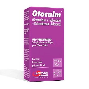 Otocalm Gotas 14ml Para Cães/gatos Agener Solução Otologica
