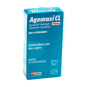 Agemoxi Cl 250mg Agener União Antibiótico Cães E Gatos 10 Cp