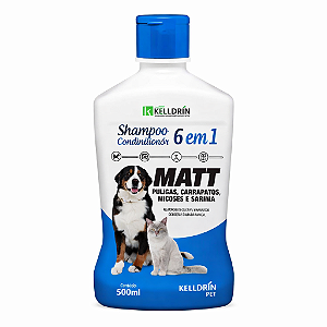 Shampoo Matt Anti Pulgas Carrapatos Sarna Cães Gatos 6 Em 1