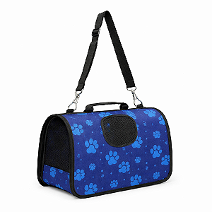 Bolsa Pet Transporte Estampada P para Cães e Gatos Azul