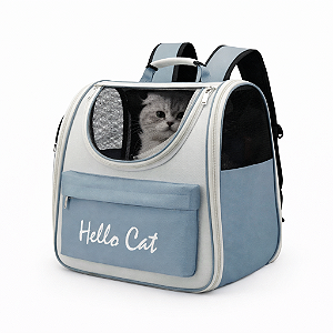 Mochila Pet Hello Cat Cinza C/cinza Es